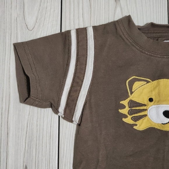 Gymboree Brown Tee with Tiger Face Size 6-12 Mo - Picture 3 of 13